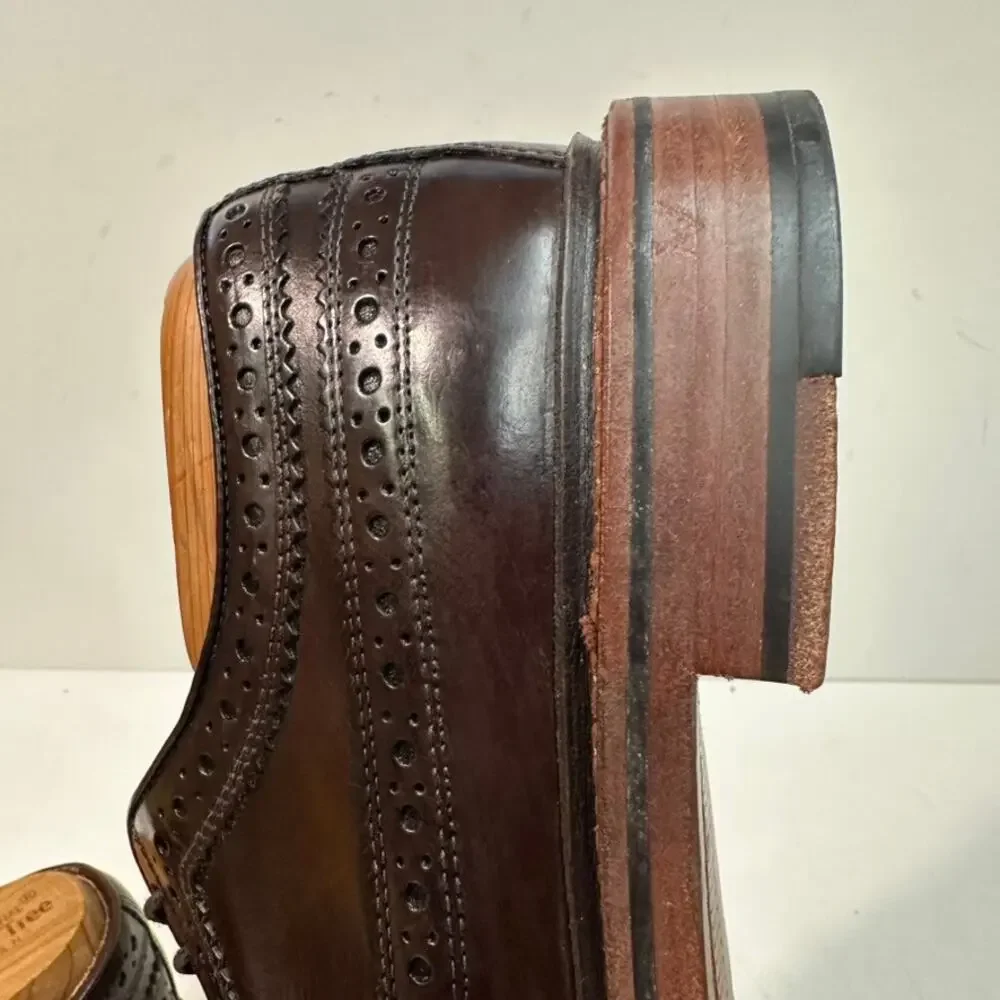 VGUC Grant Stone x J. Crew Ludlow Longwing Wingtip Derby Bench Made Brown 7.5 D
